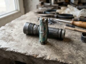 Taschenlampen Akku aufgebläht beschädigt